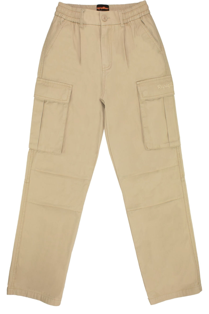 Pantaloni da bambino in cotone modello cargo con logo lettering ricamato sulla tasca laterale sinistra  435PRMBS25