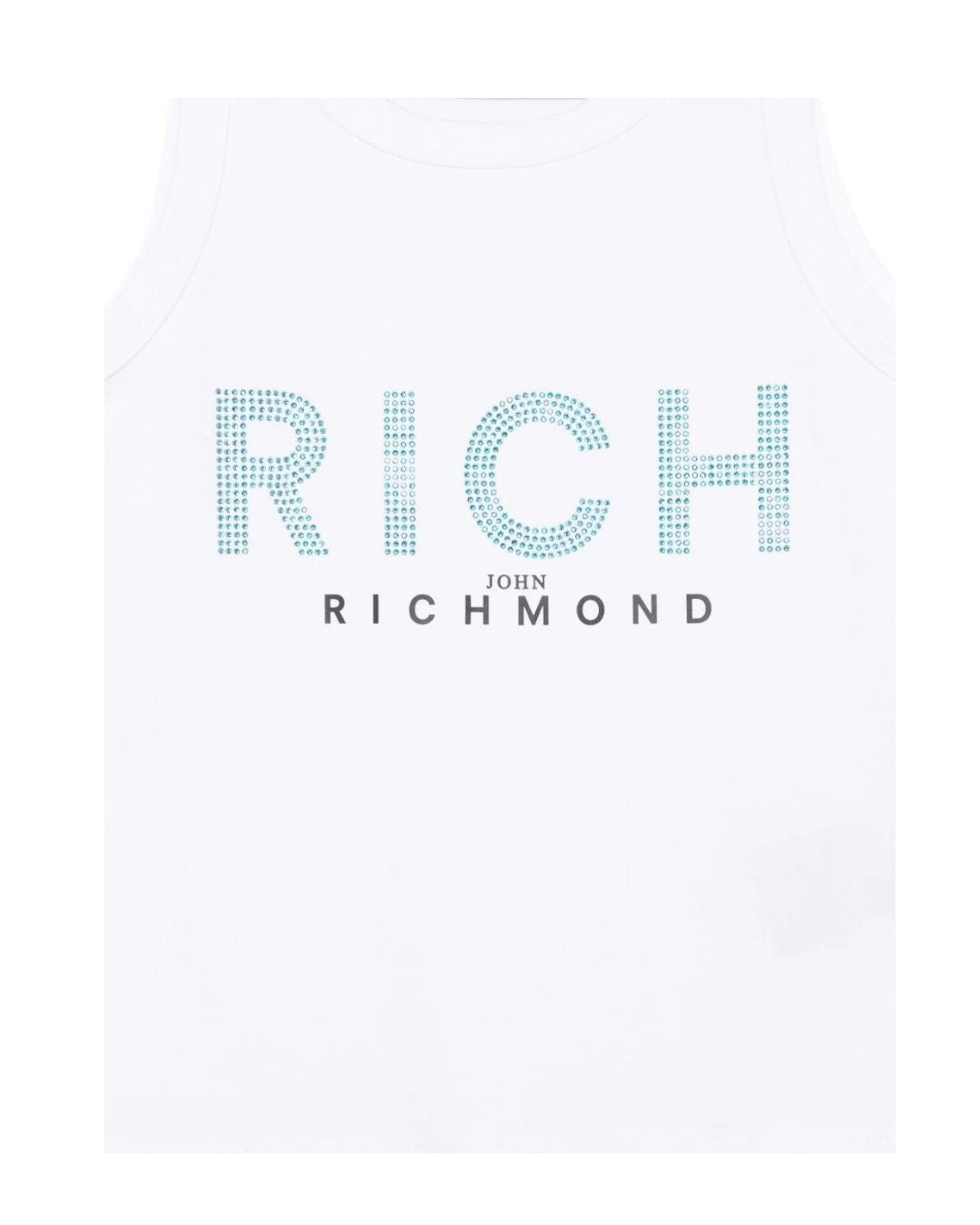Canotta da ragazza con maxi logo RICH con strass RGP25133
