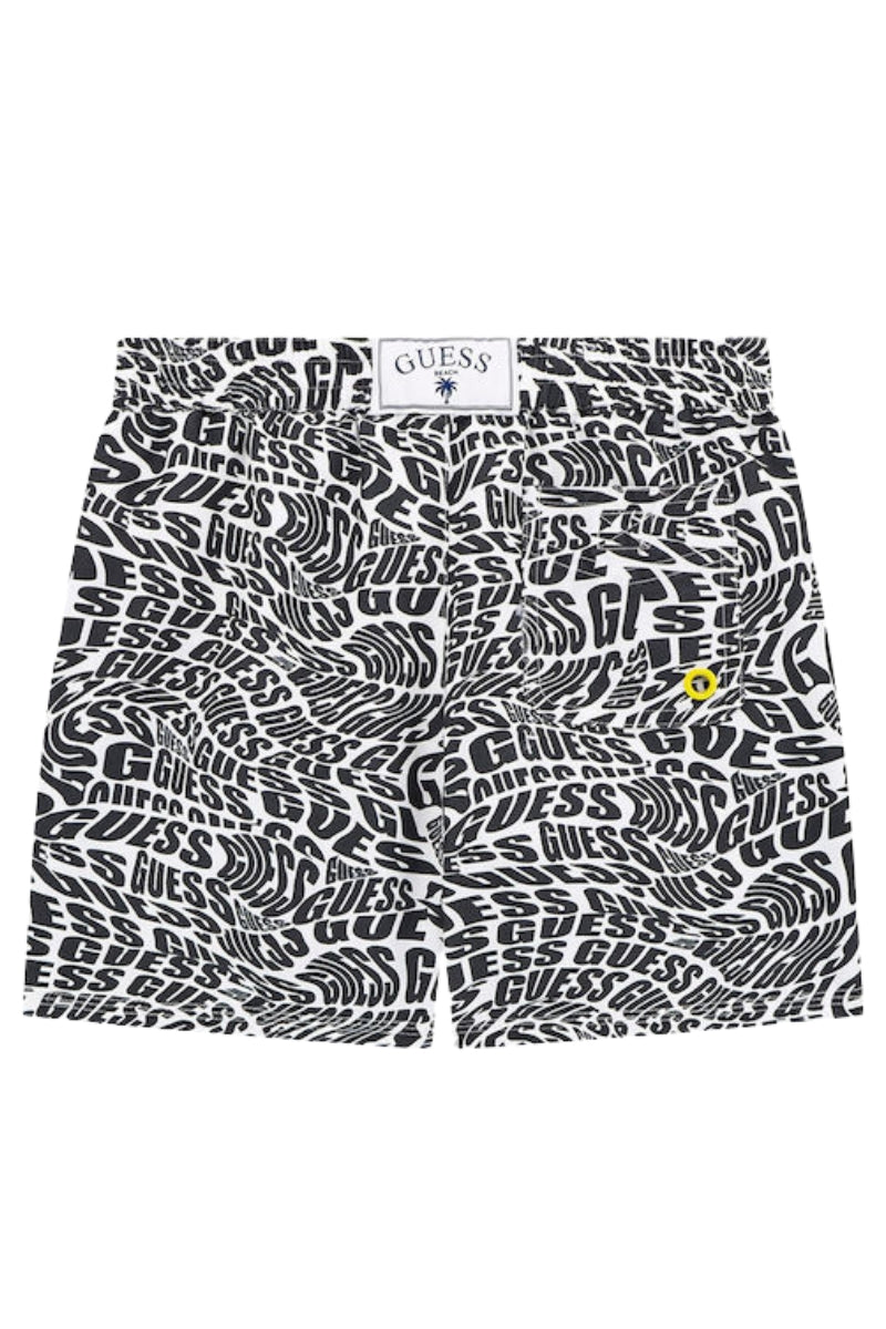 Costume da bambino e ragazzo modello boxer con logo lettering all over L5GZ01WG2D2