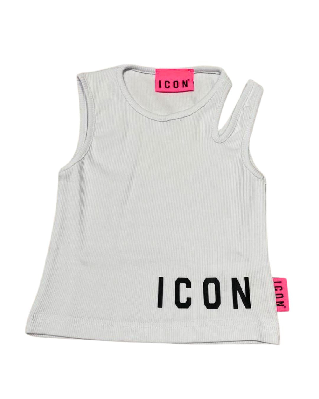 Top da ragazza cropped con logo lettering a sinistra IGTP00596