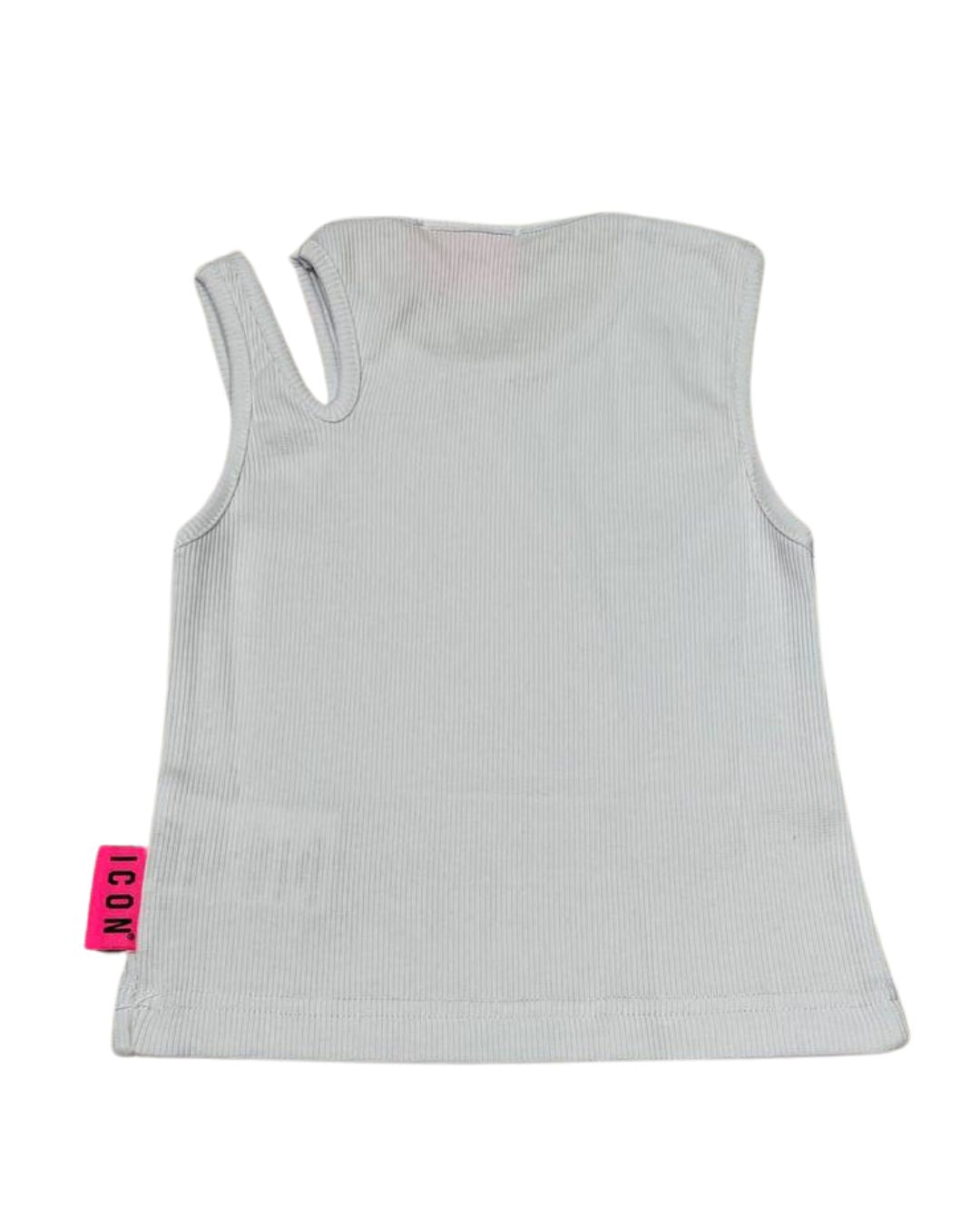 Top da ragazza cropped con logo lettering a sinistra IGTP00596