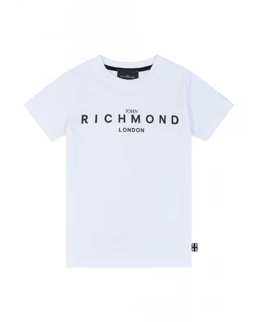 T-shirt basic da ragazzo girocollo a maniche corte con maxi logo lettering RBP25003