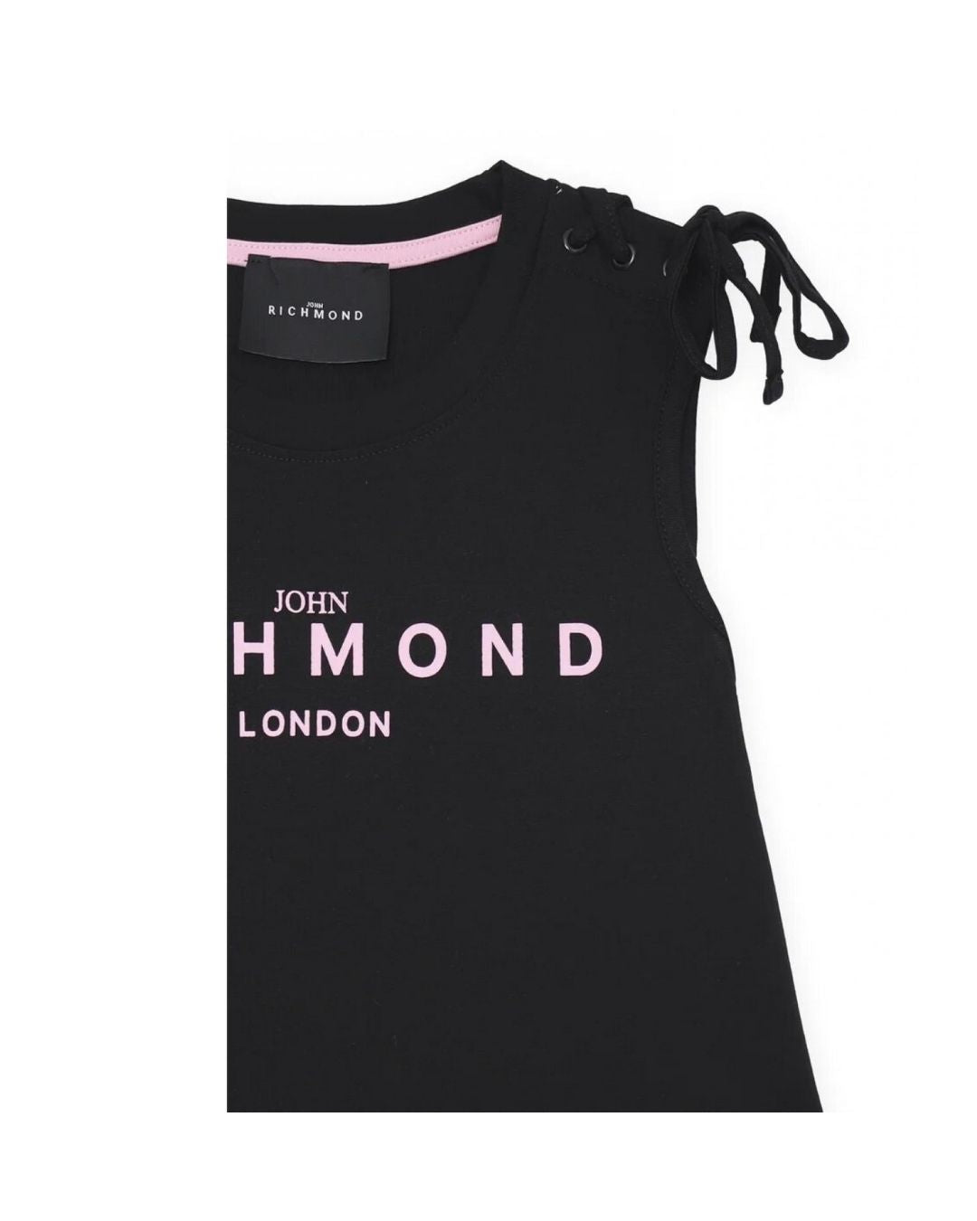 Vestito da ragazza in cotone con maxi logo lettering sul davanti RGP25008