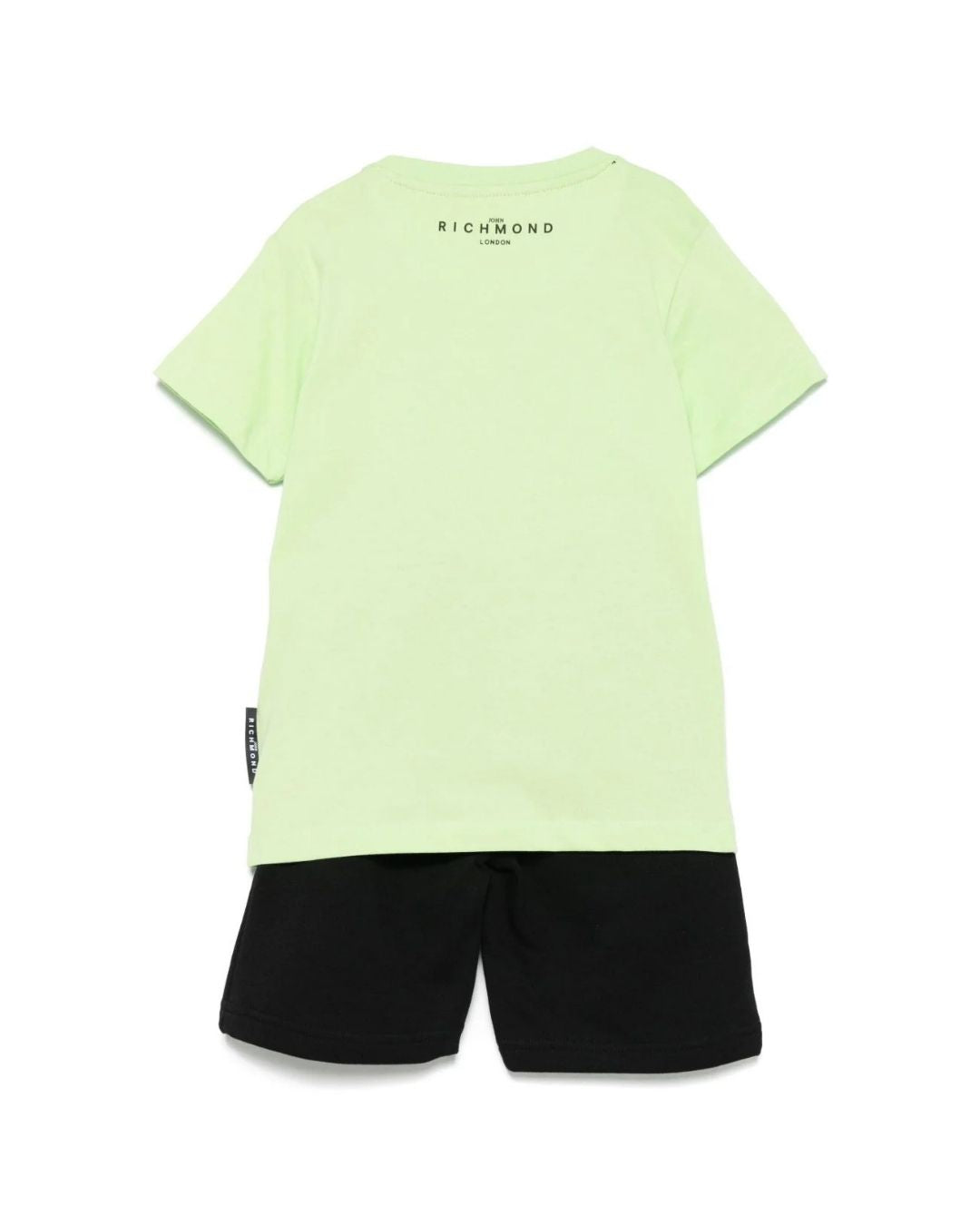 Completo da ragazzo due pezzi con t-shirt e bermuda con maxi logo lettering RBP25008