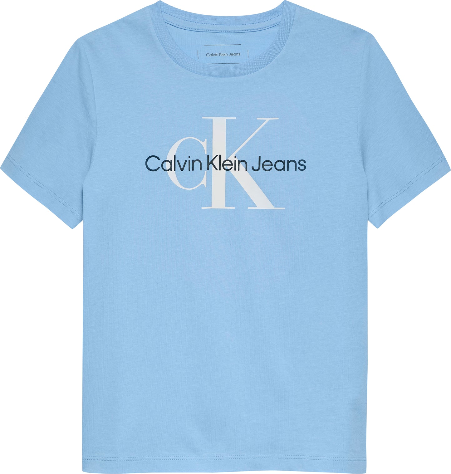 T-shirt girocollo da bambino e ragazzo in jersey di cotone con maxi logo moonogram - IU0IU00676