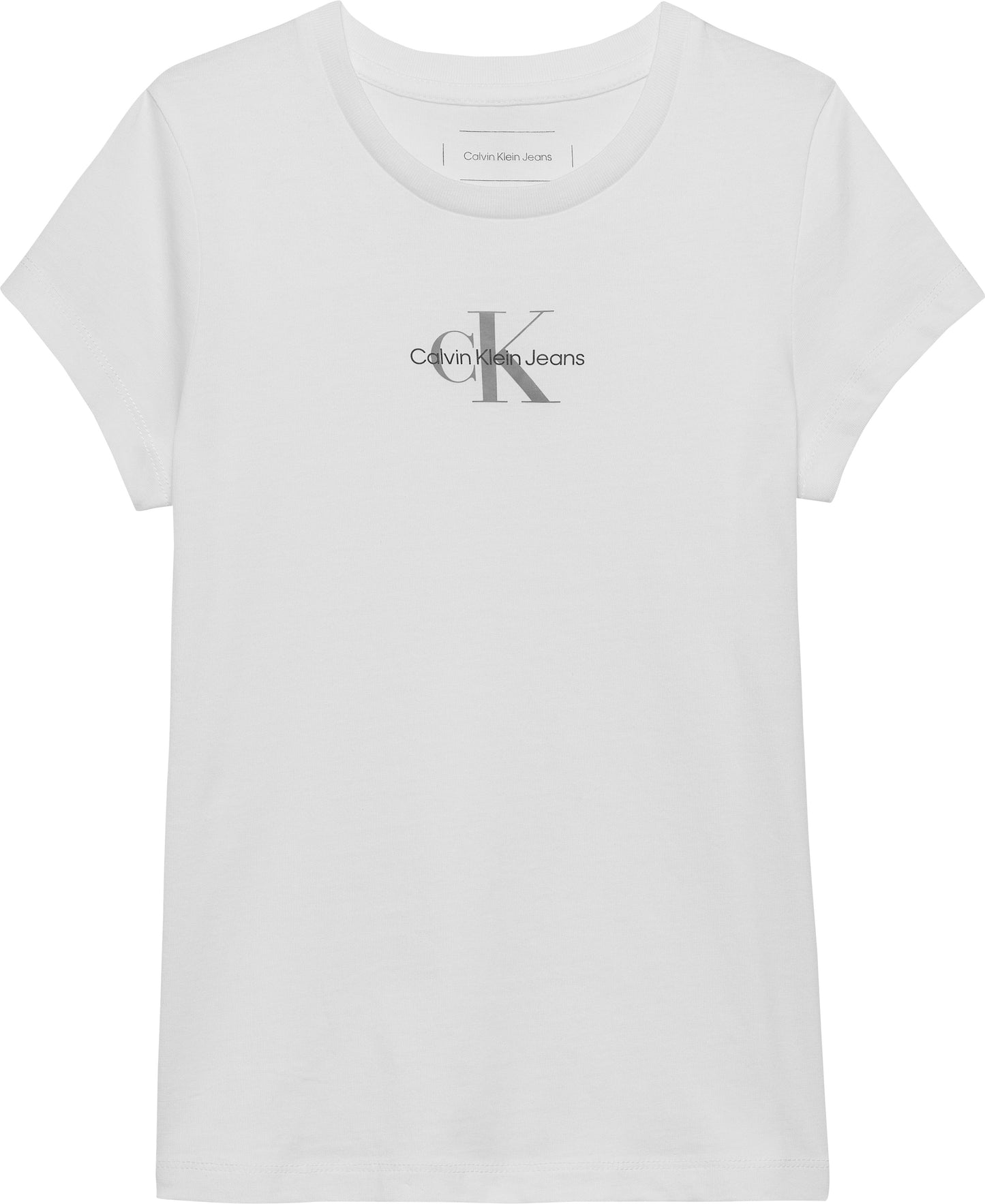 T-shirt girocollo da bambina e ragazza in jersey di cotone con logo monogram - IG0IG01470