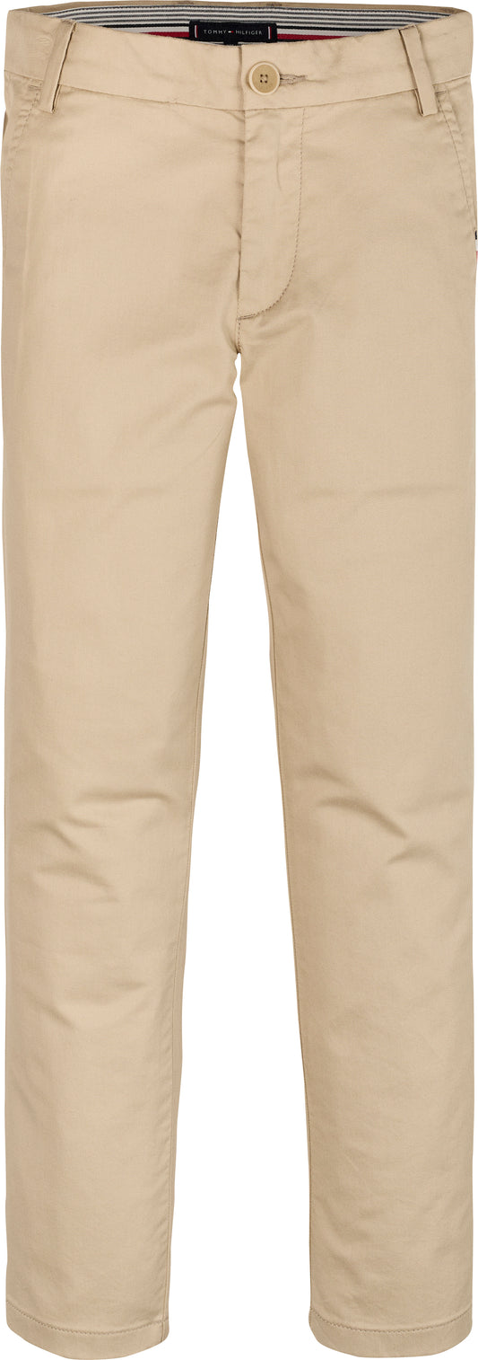 Pantaloni chino da bambino e ragazzo in cotone stretch con bandierina logata sul retro KB0KB09638