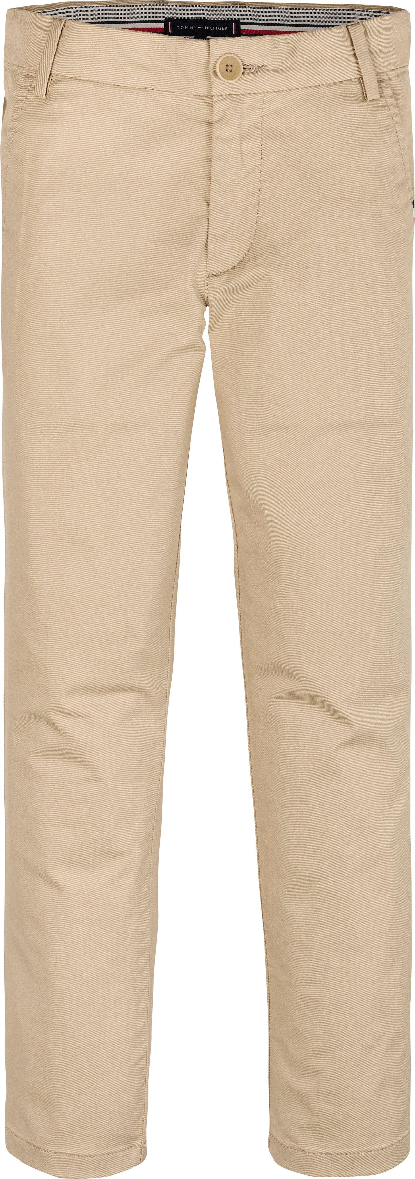 Pantaloni chino da bambino e ragazzo in cotone stretch con bandierina logata sul retro KB0KB09638