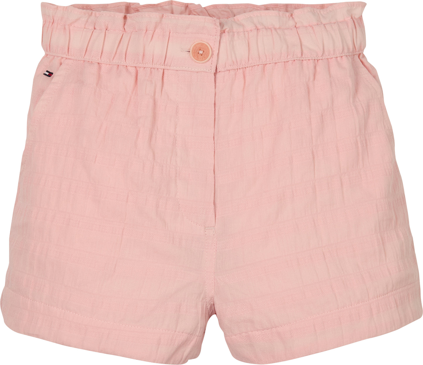 Shorts da bambina in cotone stretch con tessuto a trama KG0KG08443