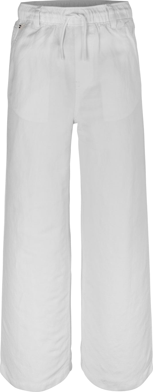 Pantaloni da ragazza in lino con cinta elastica con coulisse sul girovita KG0KG08425