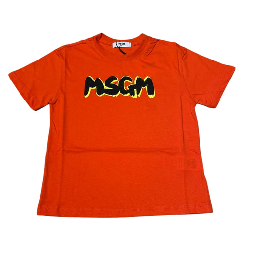 T-shirt girocollo a maniche corte taglio slim con logo bicolor sul davanti S4MSJBTH224