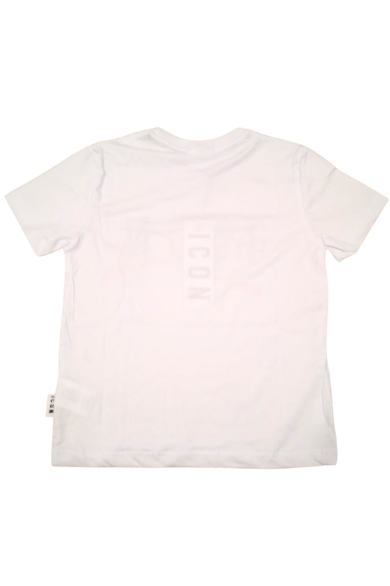 T-shirt girocollo da ragazzo con maxi stampa con logo lettering e schizzi vernice spray IBKS001004