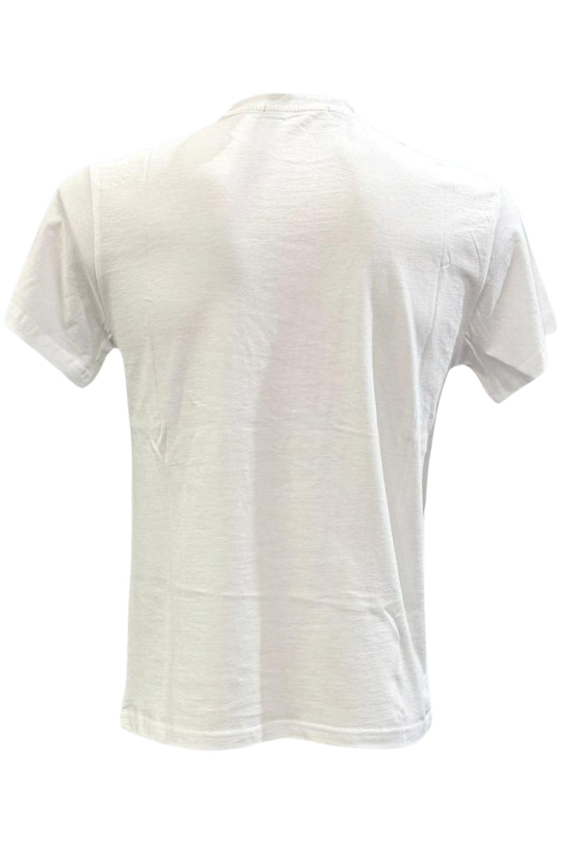 T-shirt da uomo in cotone con maxi stampa frontale loggata multicolor SS26B06