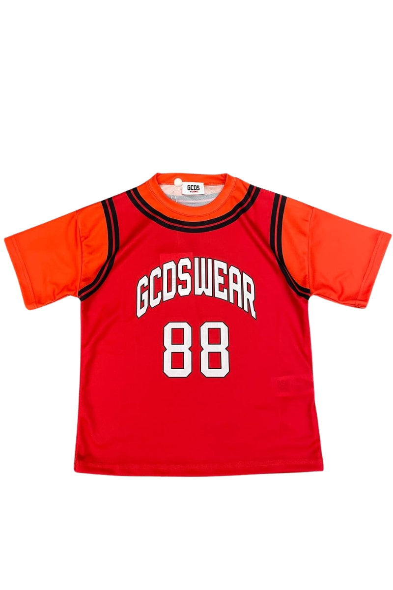 T-shirt da ragazzo in tessuto tecnico acetato sportivo C1BJQC706J338