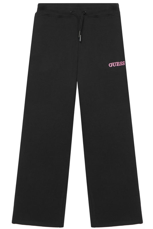Pantaloni tuta da ragazza in cotone garzato con logo lettering a destra J6RB01KAD74