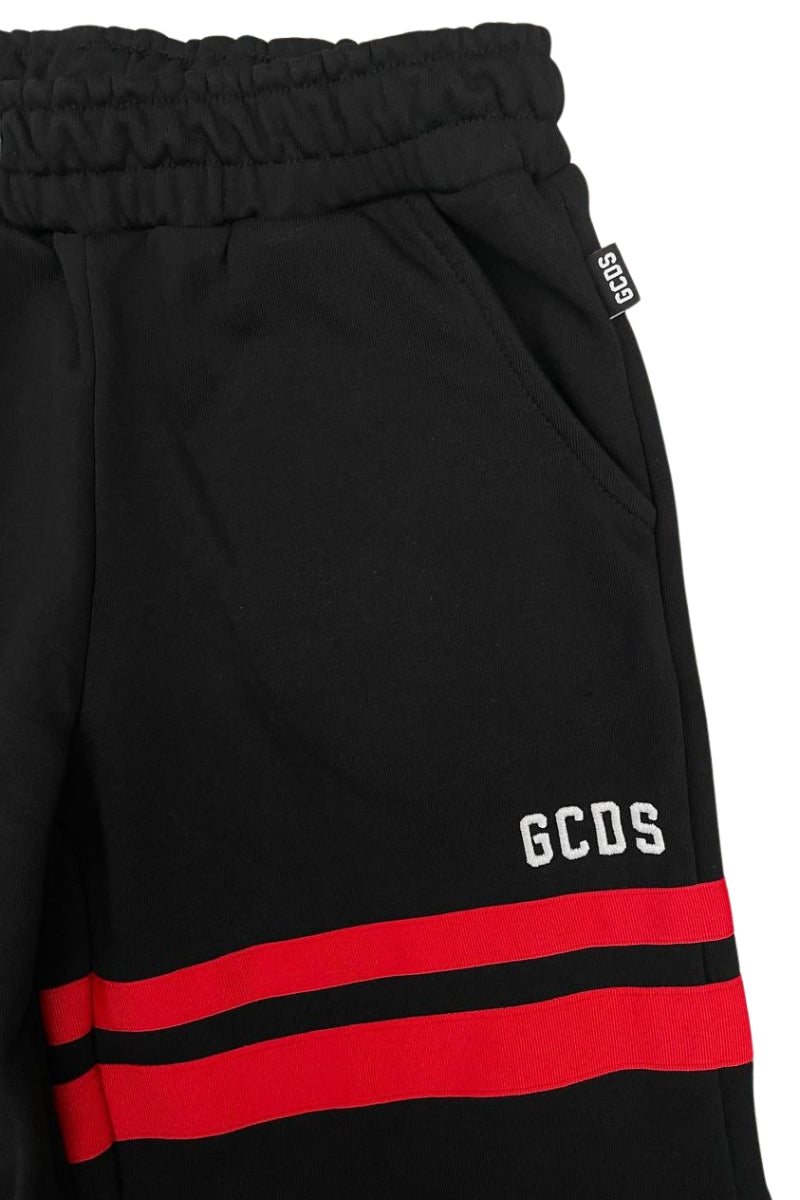 Bermuda da ragazzo in cotone garzato con dettagli a contrasto colore a sinistra ZOUJQL594F004