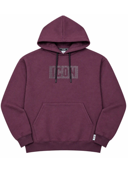 Felpa da ragazza con cappuccio e logo lettering con strass sul davanti IGSW001384