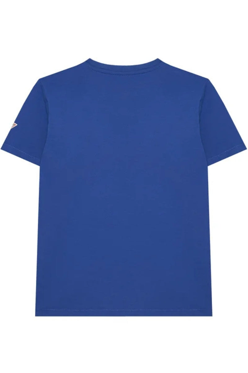 T-shirt girocollo da ragazzo con maxi logo lettering stampato a contrasto sul davanti L6GI26J1314