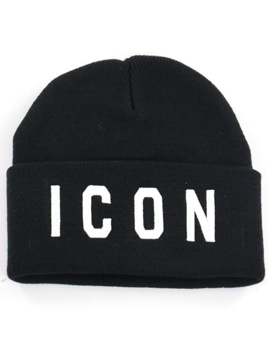 Cappello beanie da ragazzo con maxi logo lettering a contrasto IJXAC001334