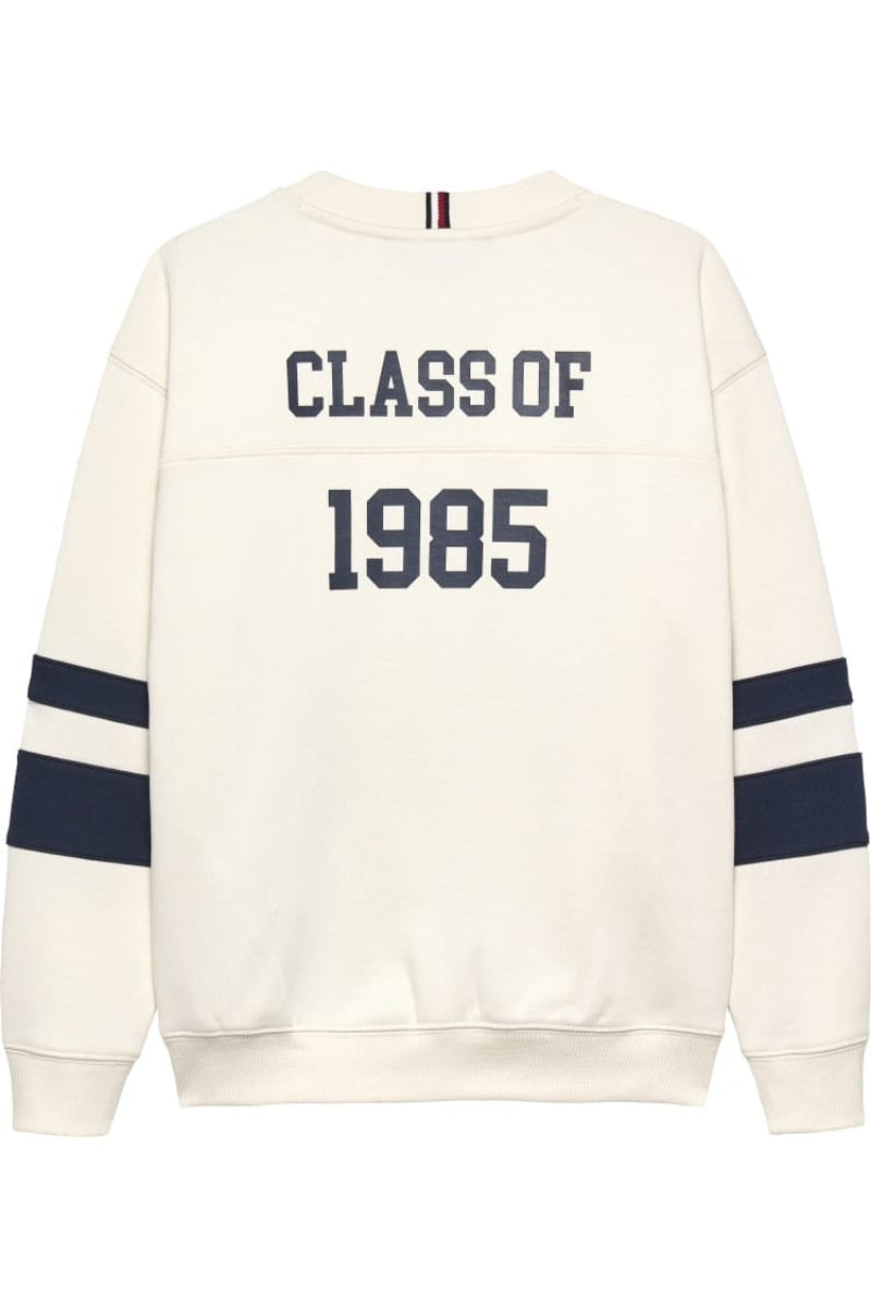 Felpa girocollo da ragazzo stile college con logo lettering frontale a contrasto colore KB0KB09985YAB