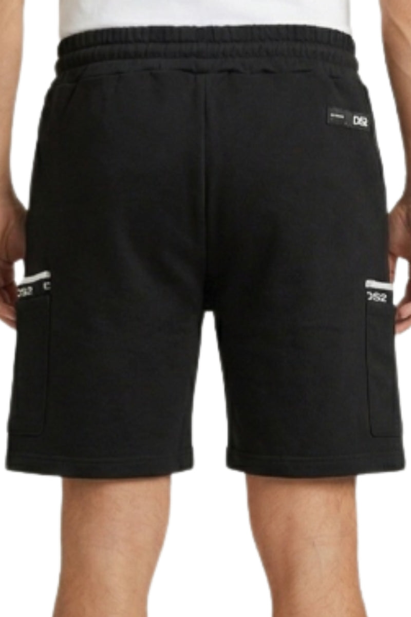 Bermuda da uomo in cotone con tasconi loggati sui lati SS26301