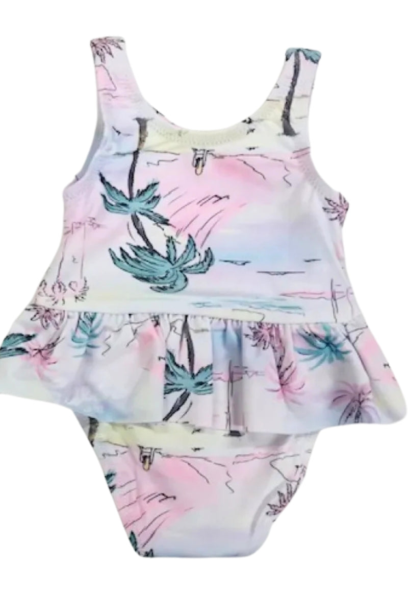 Costume da bagno da neonata con stampa a fantasia palme A6GZ00MC052