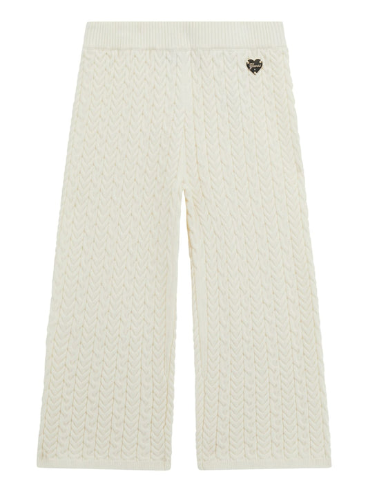 Pantaloni da bambina in maglia misto viscosa lavorato a trecce K5YB02Z3OI0