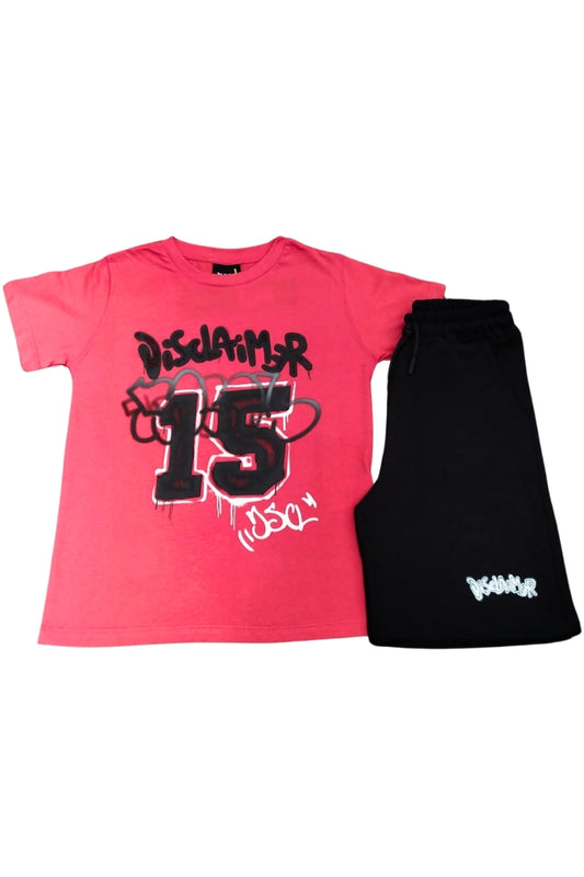 Completo da ragazzo due pezzi t-shirt e bermuda con stampa a fantasia graffiti 26EDK58885