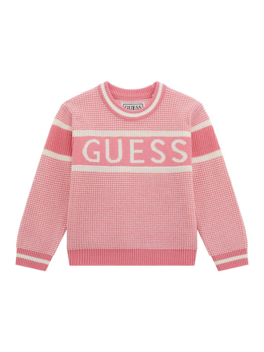 Maglione da neonata e bambina con maxi logo lettering ricamato sulla parte frontale K5YR00Z3OJ0