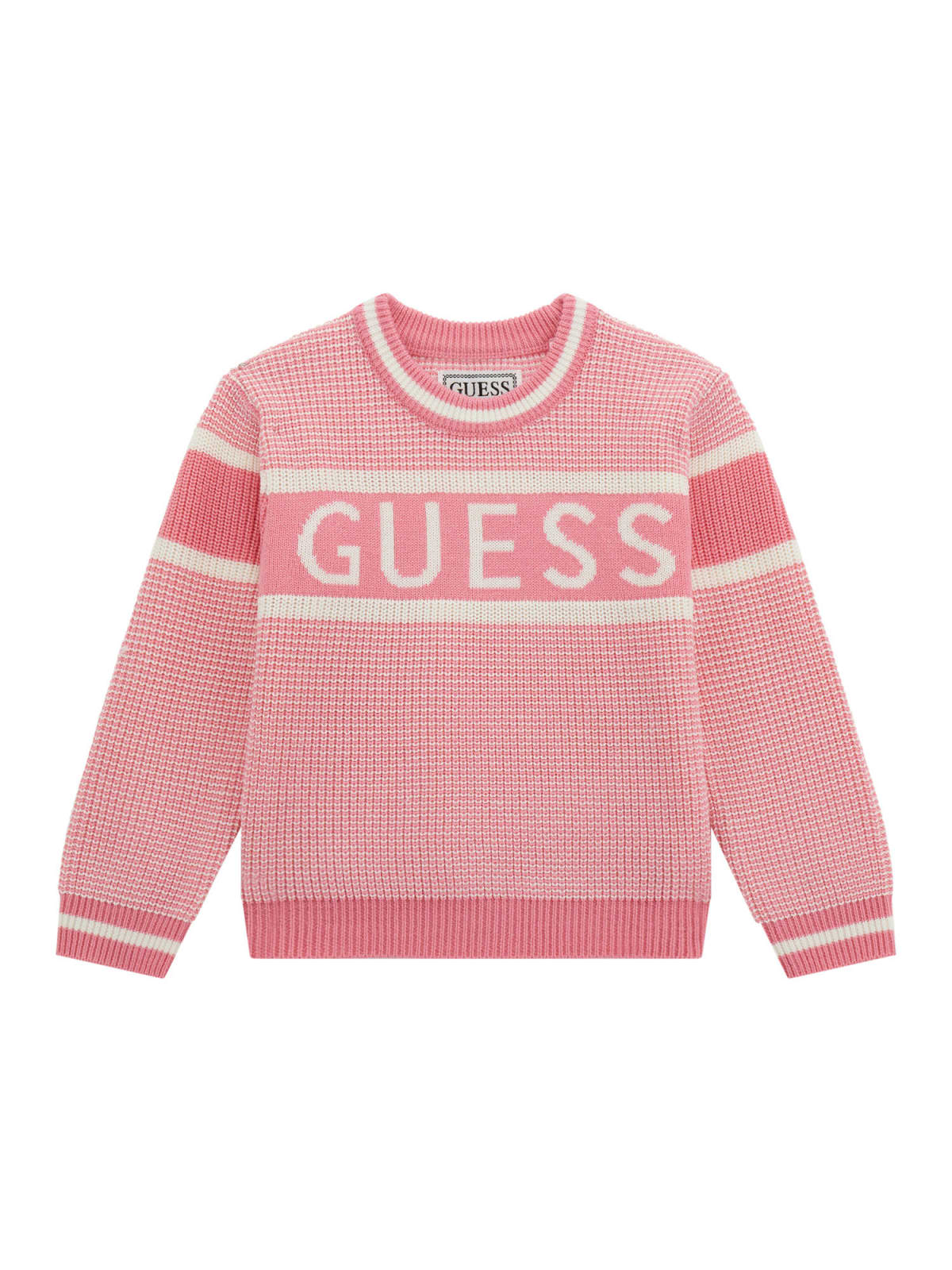 Maglione da neonata e bambina con maxi logo lettering ricamato sulla parte frontale K5YR00Z3OJ0