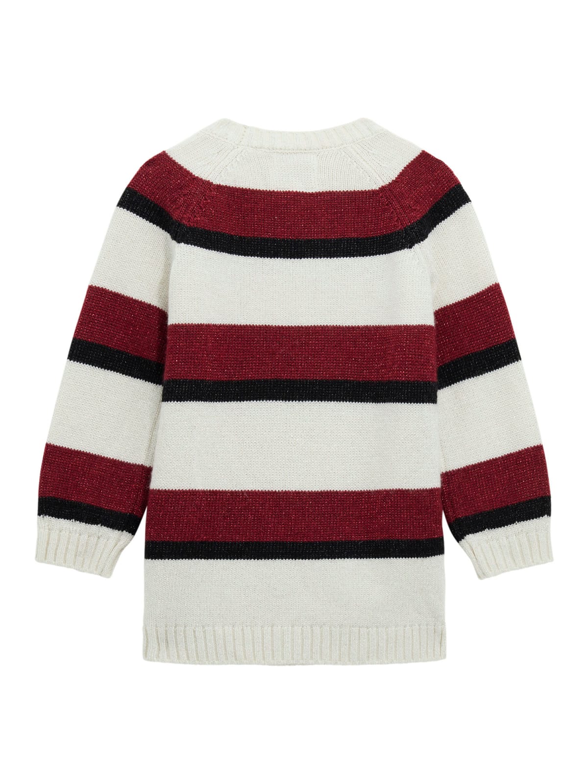 Abito da bambina in misto lana a righe con fiocco applicato laterale K5BK19Z2V70