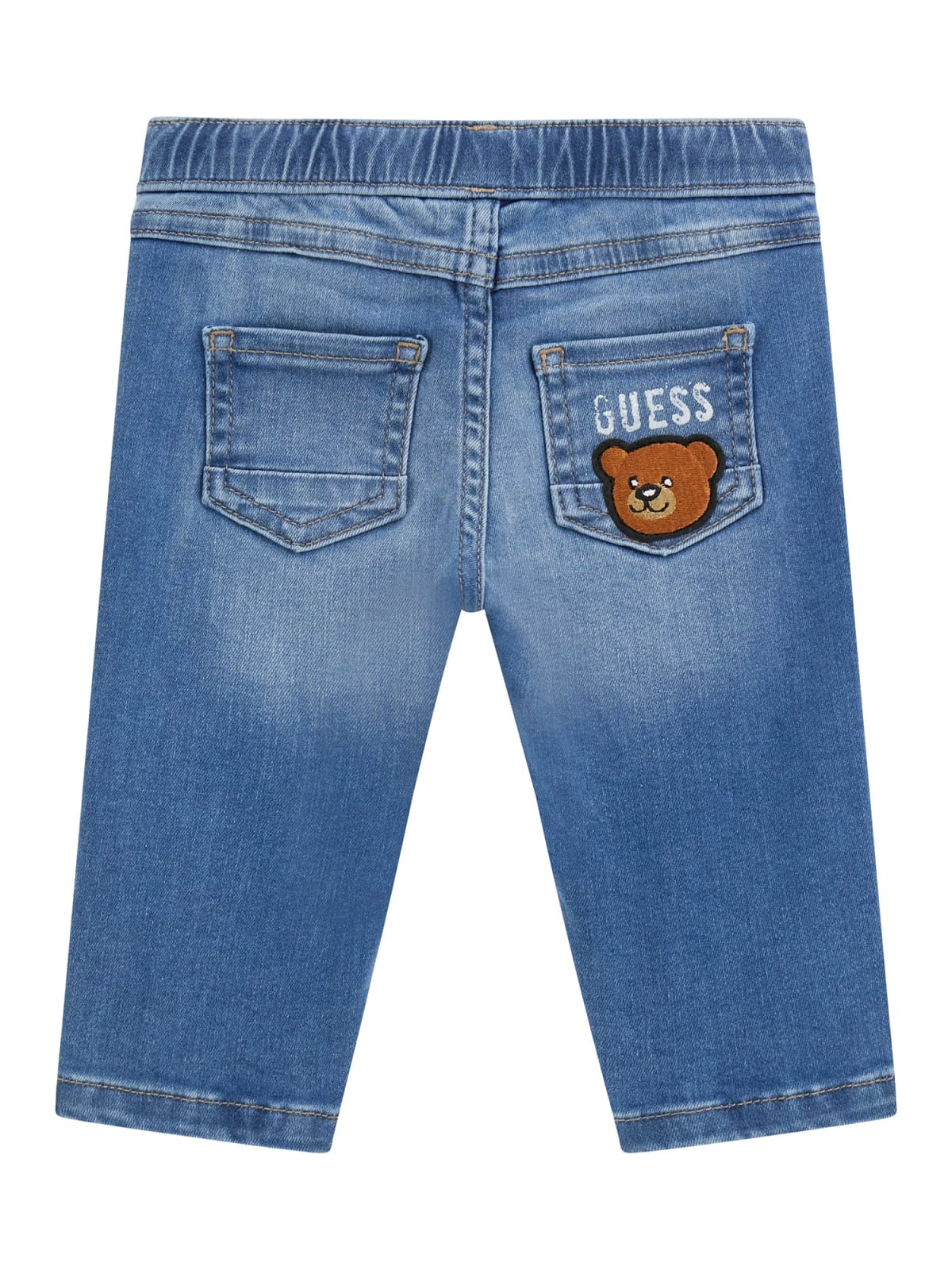 Jeans da neonato lavaggio chiaro con logo lettering frontale I5YA00D4CA0