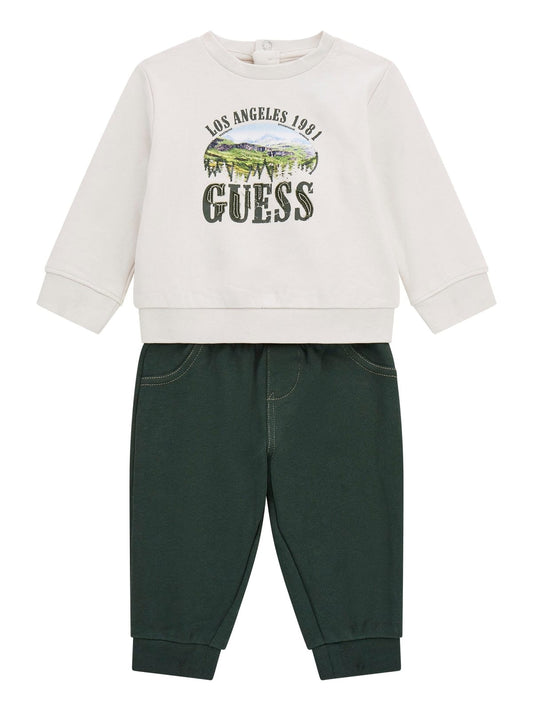 Completo da neonato in puro cotone due pezzi felpa e pantaloni I5BG08KAX74