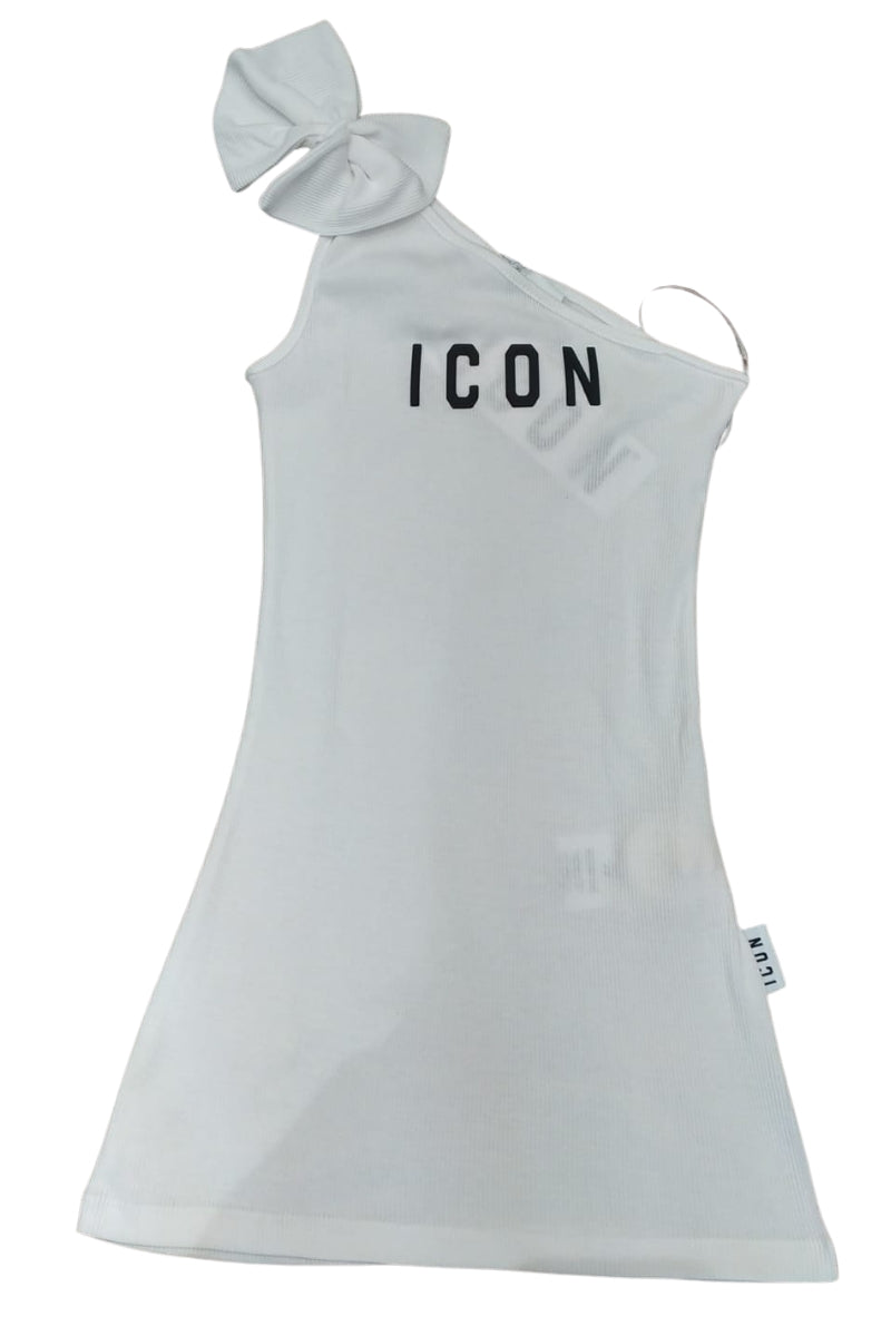 Abito da ragazza in cotone svasato monospalla IGDR001242
