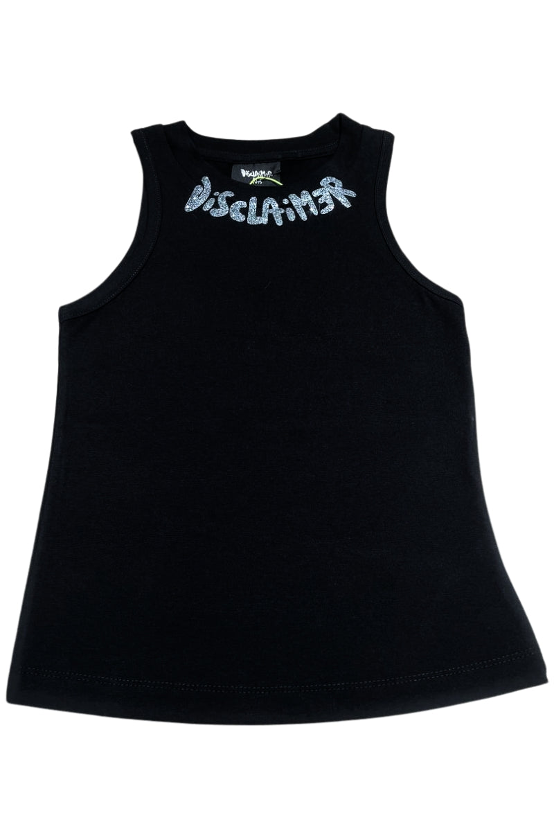 Canotta da ragazza in cotone con logo lettering sul collo 26EDK58966