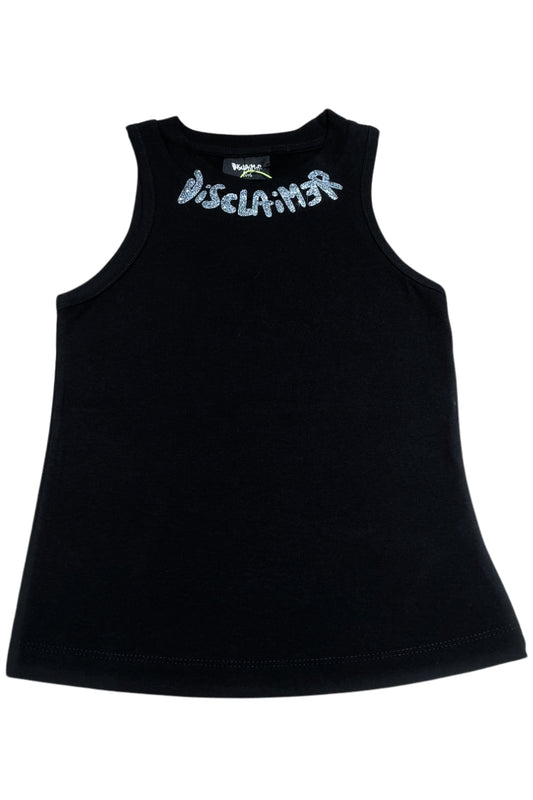 Canotta da ragazza in cotone con logo lettering sul collo 26EDK58966
