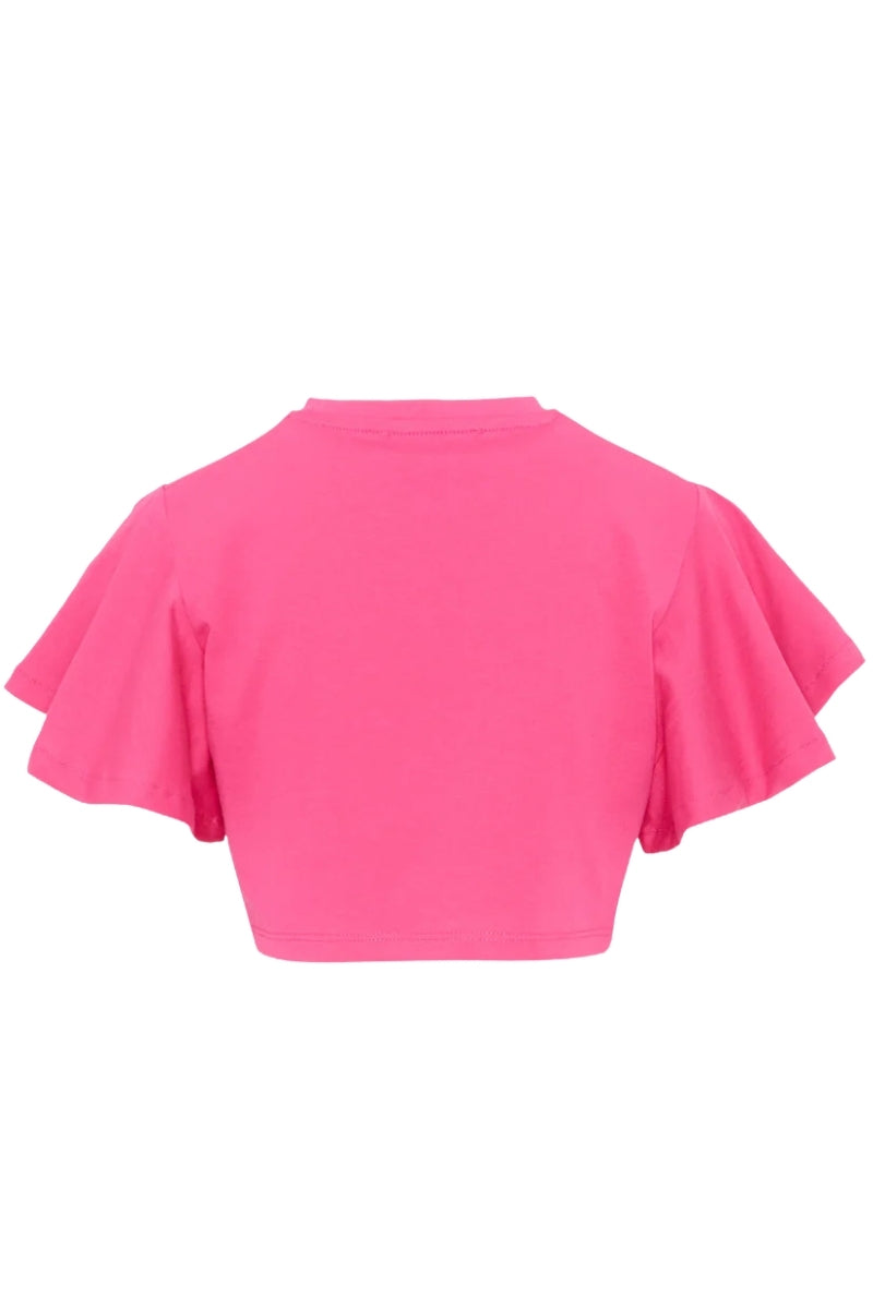T-shirt da ragazza con maniche corte a balza effetto volant RGP26008TO