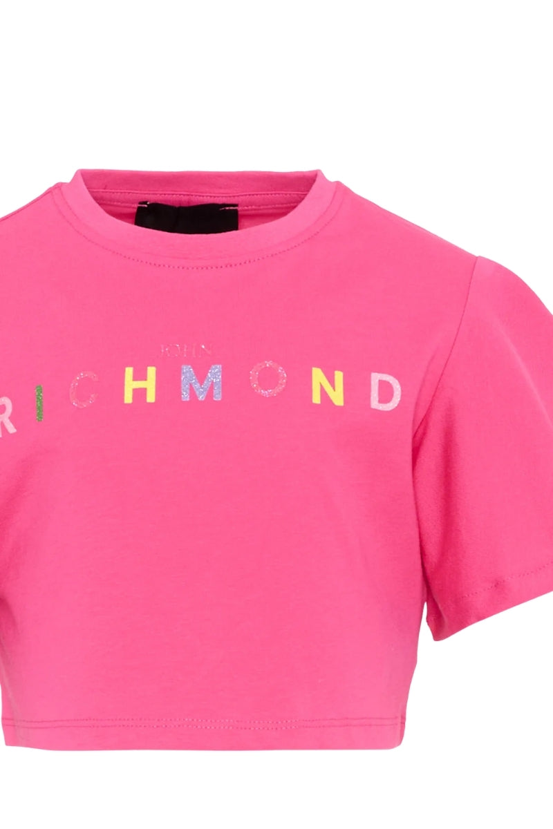 T-shirt da ragazza con maniche corte a balza effetto volant RGP26008TO
