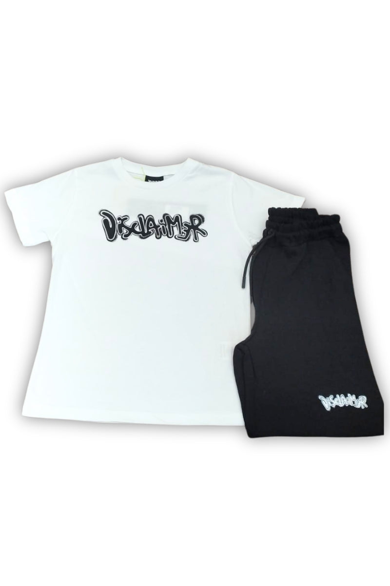 Completo da ragazzo due pezzi t-shirt e bermuda con stampa logo lettering a contrasto colore 26EDK58881