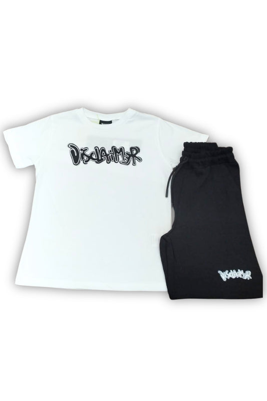 Completo da ragazzo due pezzi t-shirt e bermuda con stampa logo lettering a contrasto colore 26EDK58881