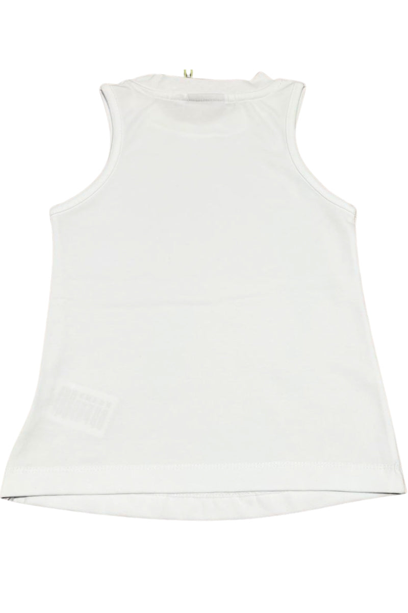 Canotta da ragazza in cotone con logo lettering sul collo 26EDK58966