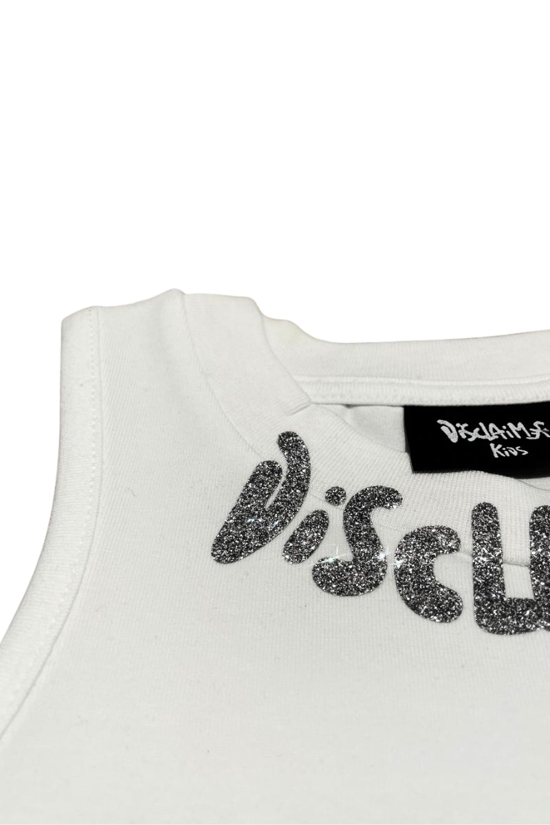 Canotta da ragazza in cotone con logo lettering sul collo 26EDK58966