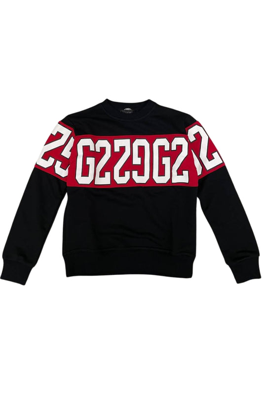 Felpa da ragazzo REPETITION con maxi banda con logo lettering a contrasto fronte e retro