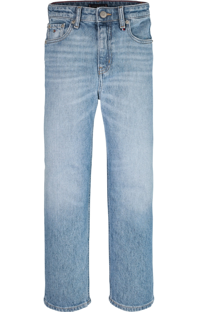 Jeans da ragazzo in cotone elasticizzato a gamba dritta KB0KB100201A5