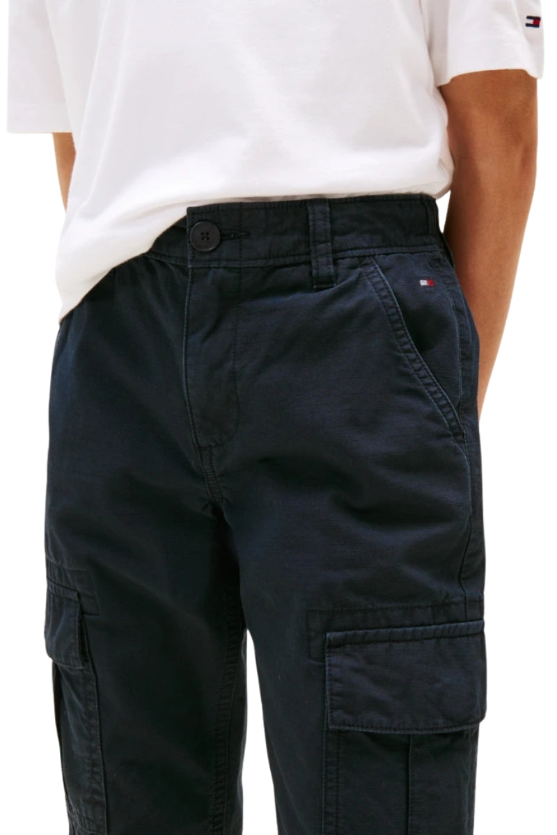 Pantaloni cargo da bambino e ragazzo con motivo a griglia testurizzata KB0KB09693C1G