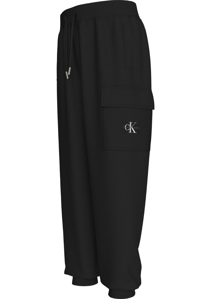 Pantaloni tuta da ragazzo in cotone con tasca cargo a sinistra IB0IB02199BEH