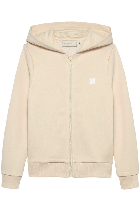 Felpa aperta da ragazza in cotone con logo monogram cucito ton sur ton IU0IU00707PGB