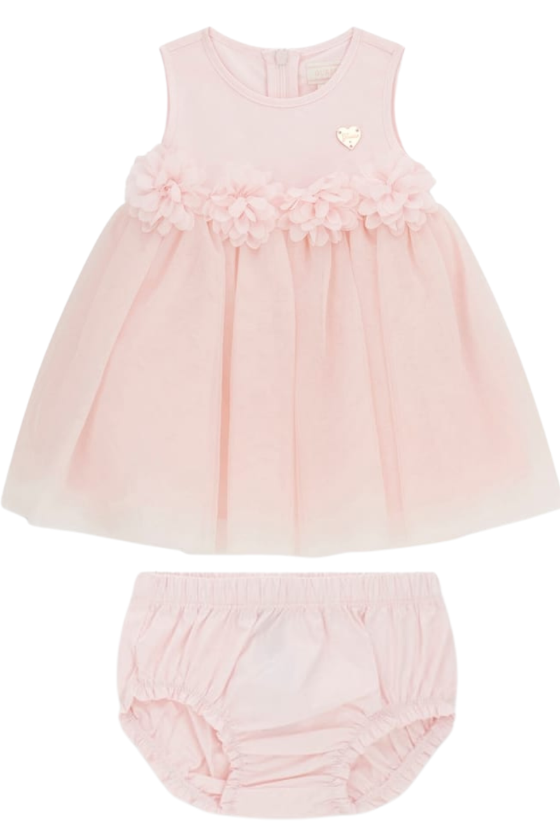 Vestito da neonata in tulle con fiori applicati sul girovita A6RK11KBZN0