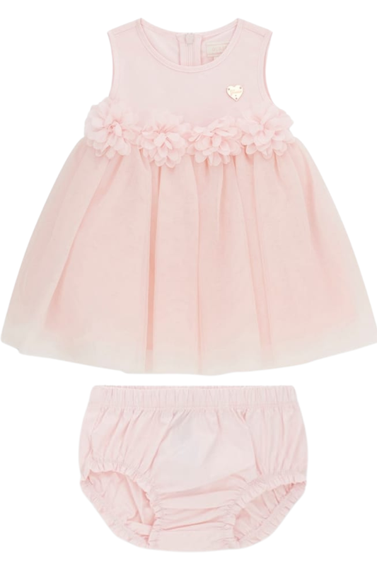 Vestito da neonata in tulle con fiori applicati sul girovita A6RK11KBZN0