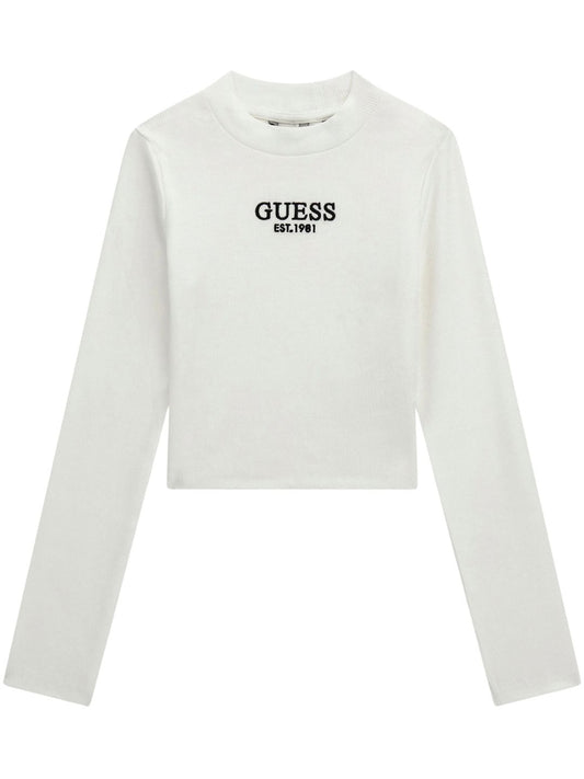 Maglia lupetto da ragazza con logo lettering ricamato sul davanti J4YI49KBZP4